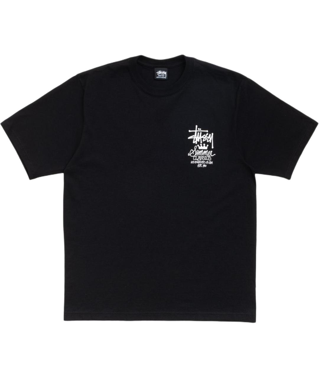 STUSSY Черная хлопковая футболка, фото 1