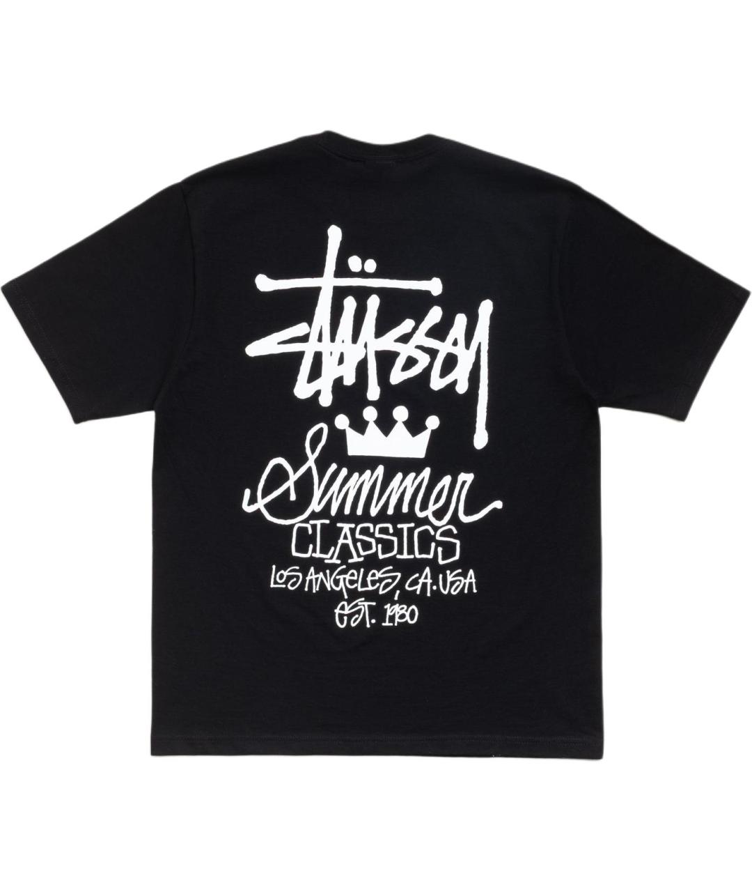 STUSSY Черная хлопковая футболка, фото 2