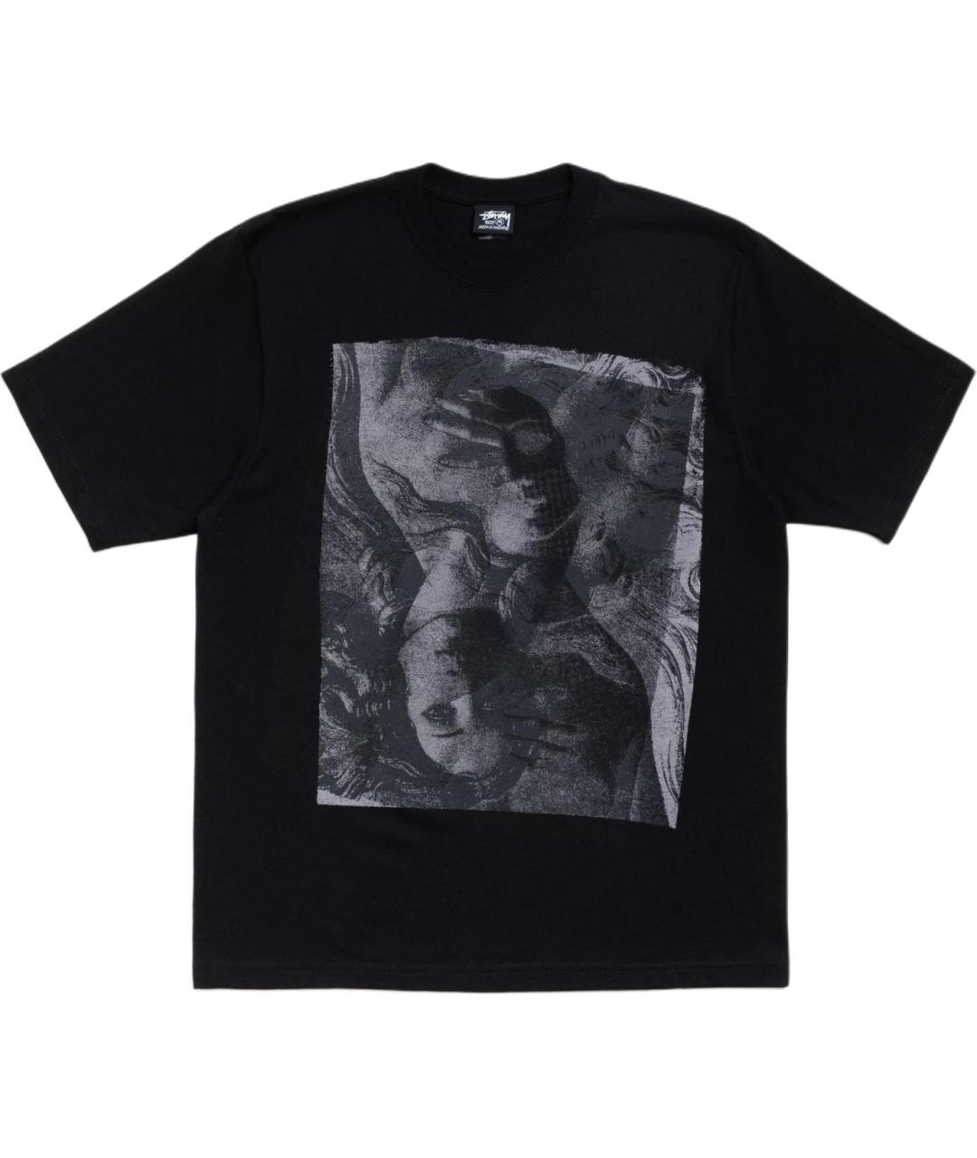 STUSSY Черная хлопковая футболка, фото 1
