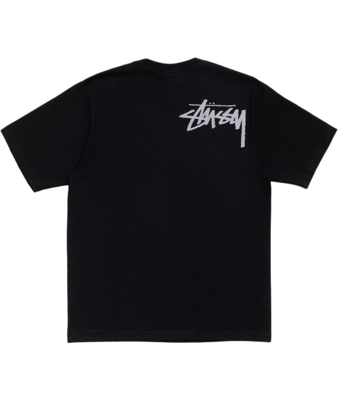 STUSSY Черная хлопковая футболка, фото 2