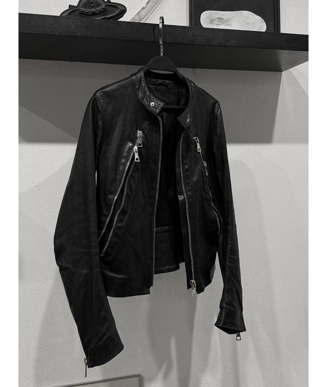 MAISON MARGIELA Черная кожаная куртка, фото 8