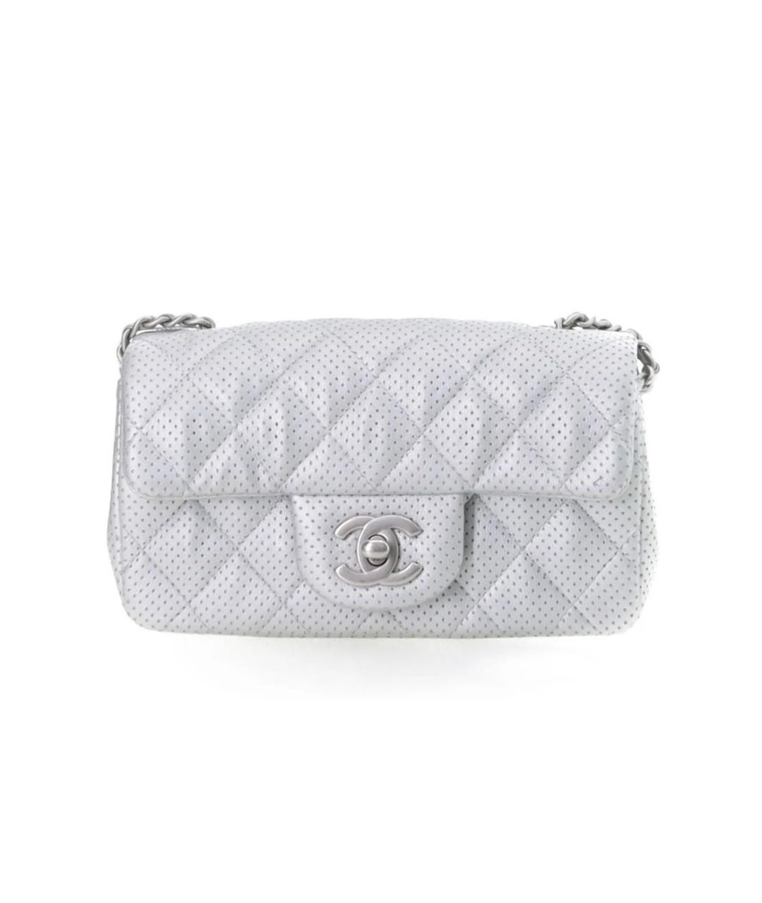 CHANEL Серая кожаная сумка через плечо, фото 6