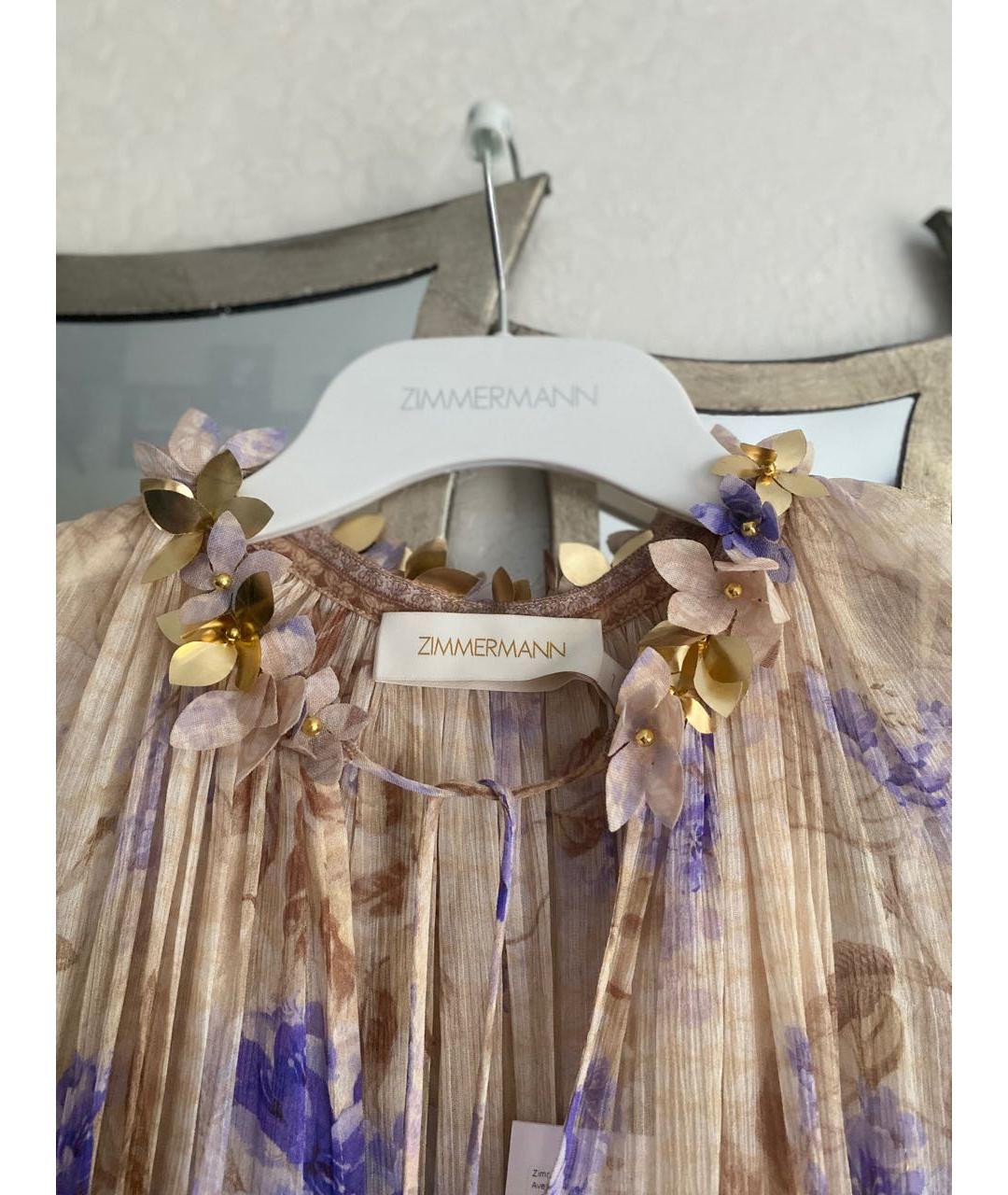 ZIMMERMANN Желтое вискозное коктейльное платье, фото 6