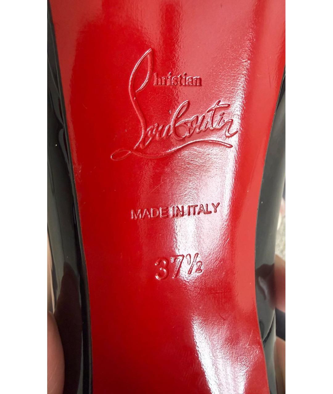 CHRISTIAN LOUBOUTIN Черные туфли из лакированной кожи, фото 2