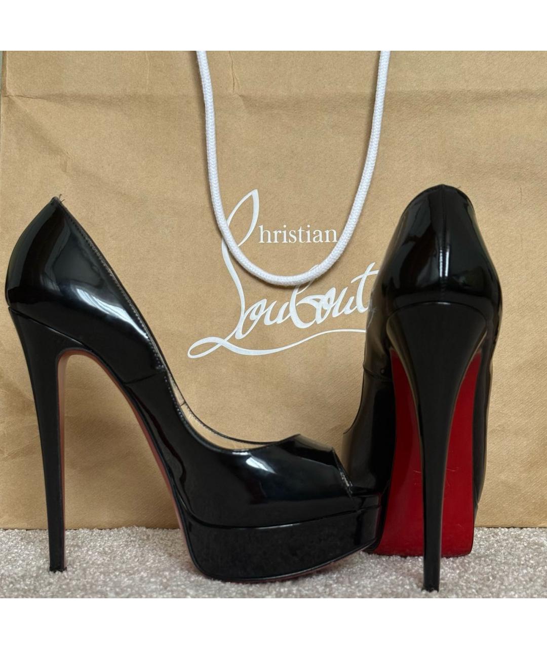 CHRISTIAN LOUBOUTIN Черные туфли из лакированной кожи, фото 8