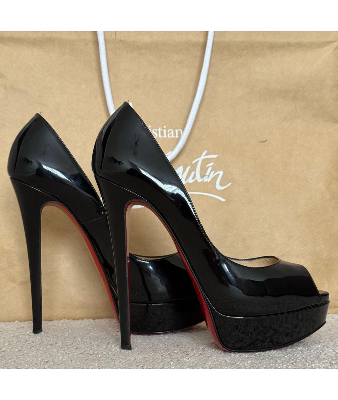 CHRISTIAN LOUBOUTIN Черные туфли из лакированной кожи, фото 4
