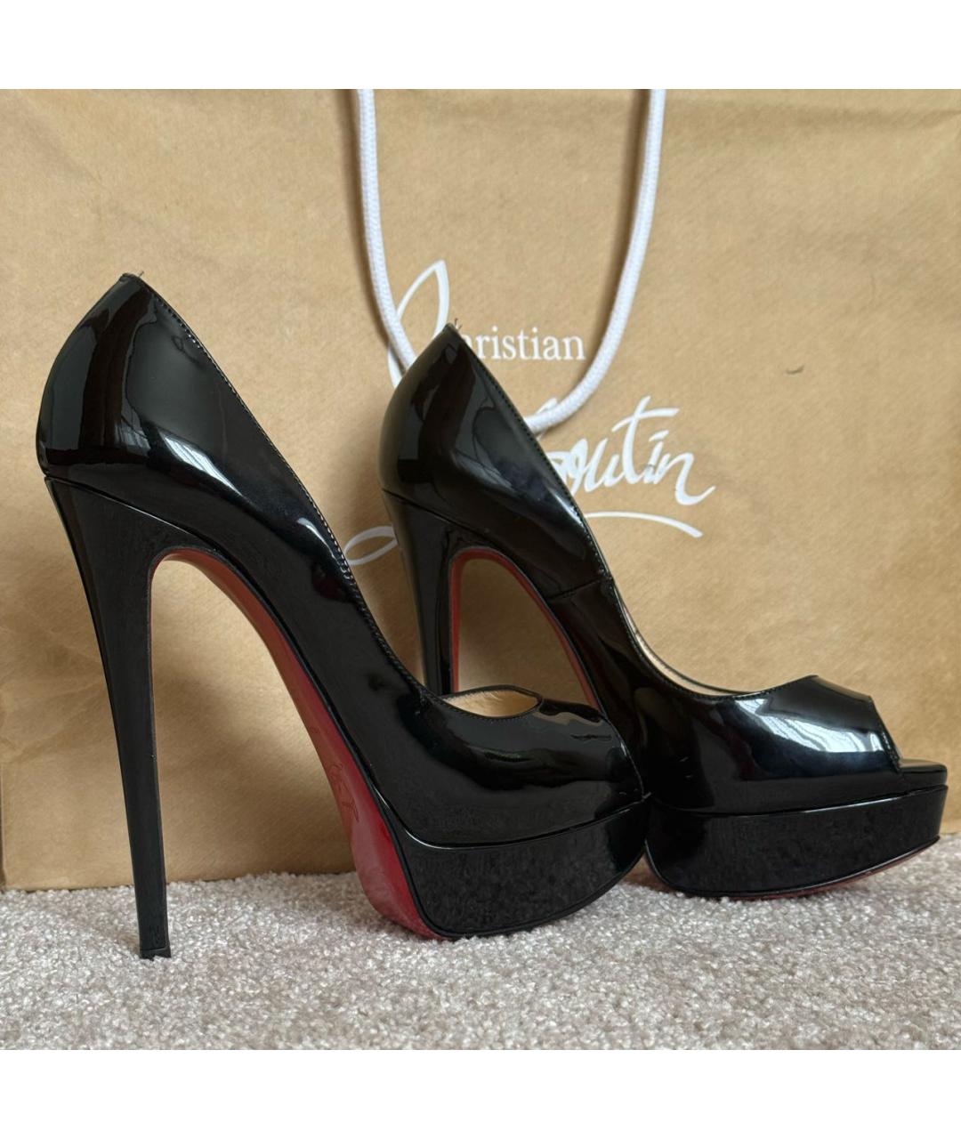 CHRISTIAN LOUBOUTIN Черные туфли из лакированной кожи, фото 6