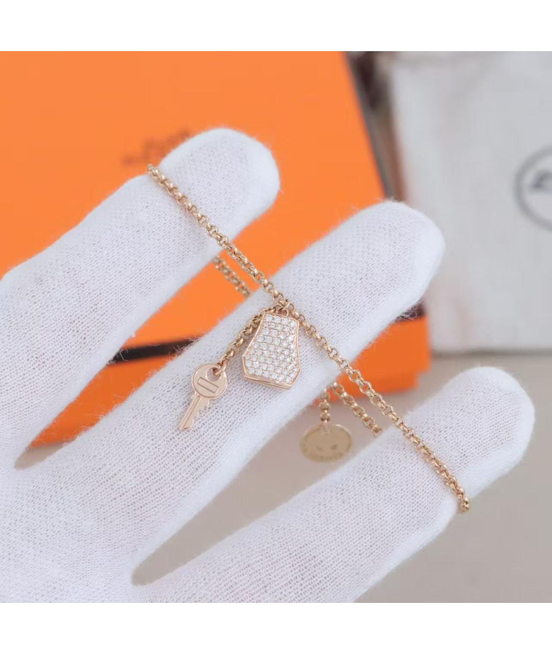 HERMES Золотой браслет из розового золота, фото 3