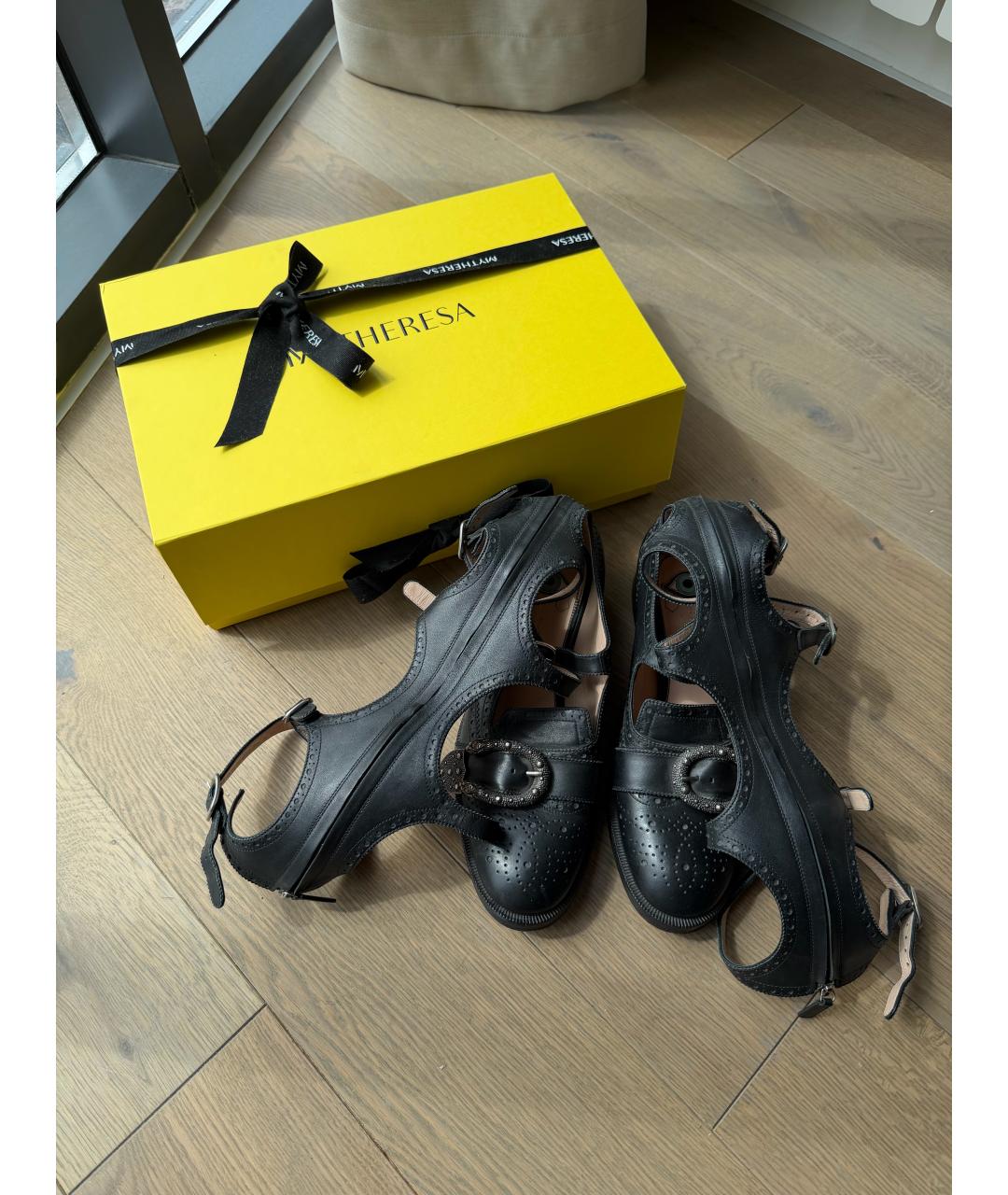 GUCCI Черные кожаные брогги и оксфорды, фото 9