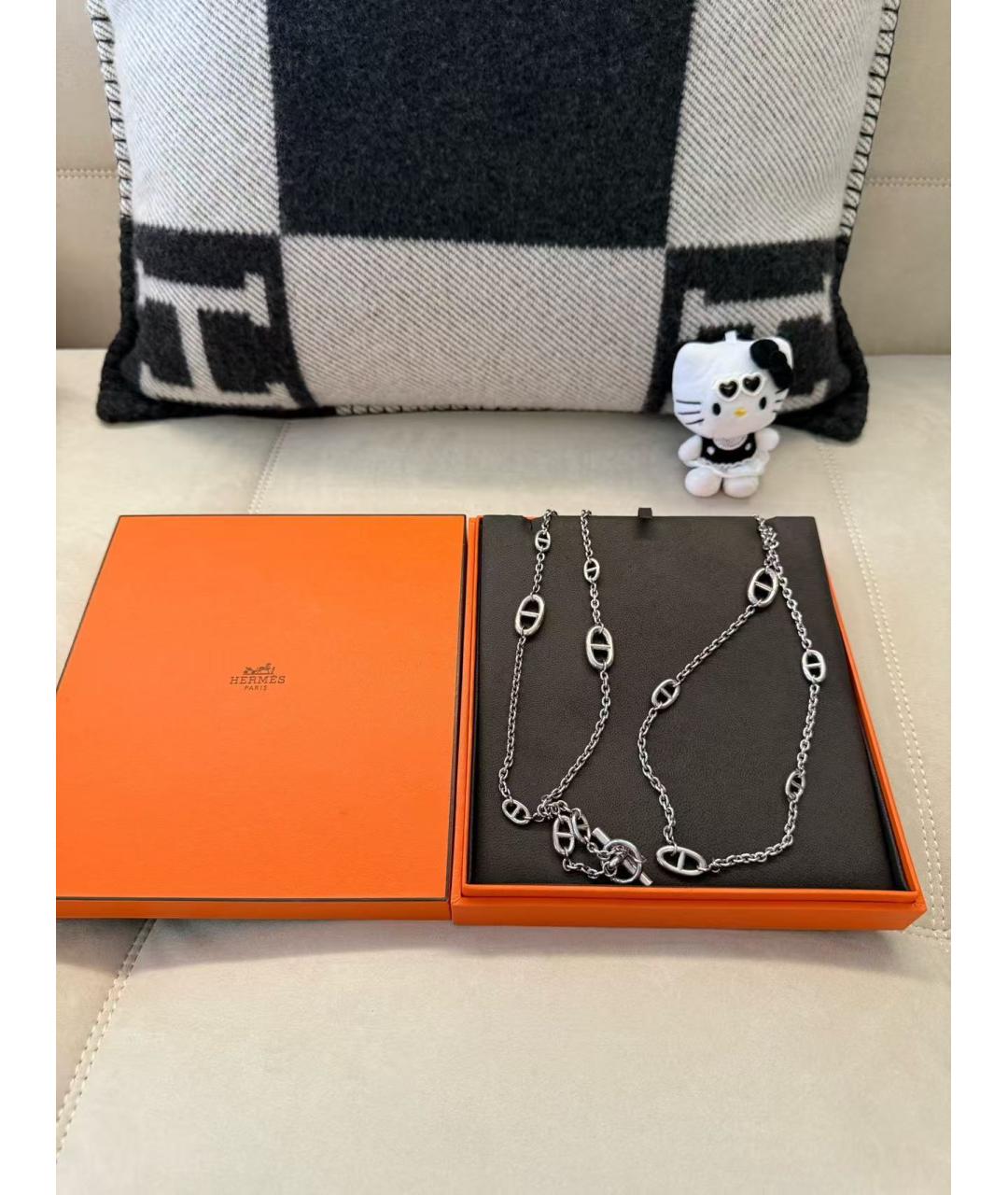 HERMES Серебряное серебряное колье, фото 2