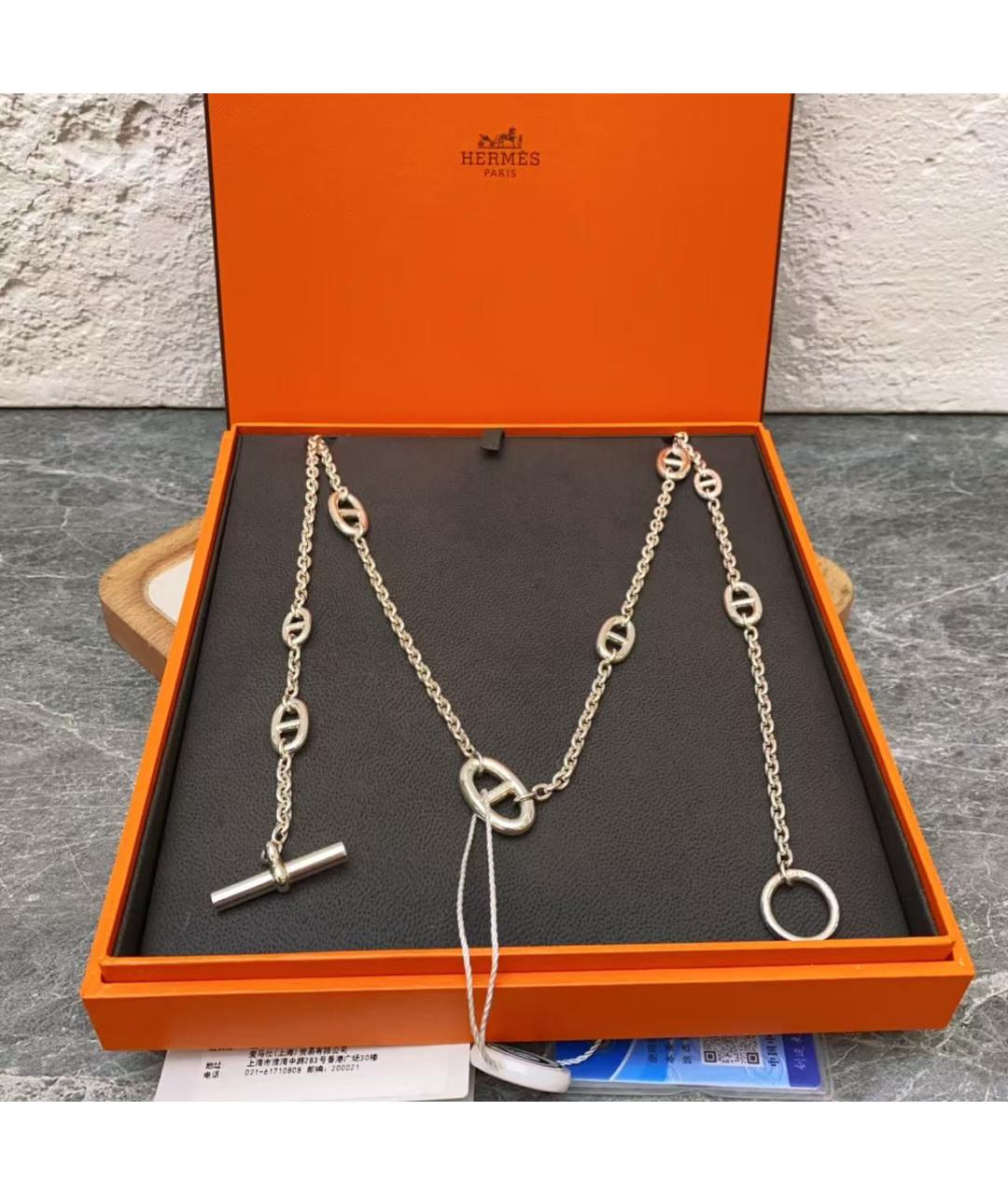 HERMES Серебряное серебряное колье, фото 4
