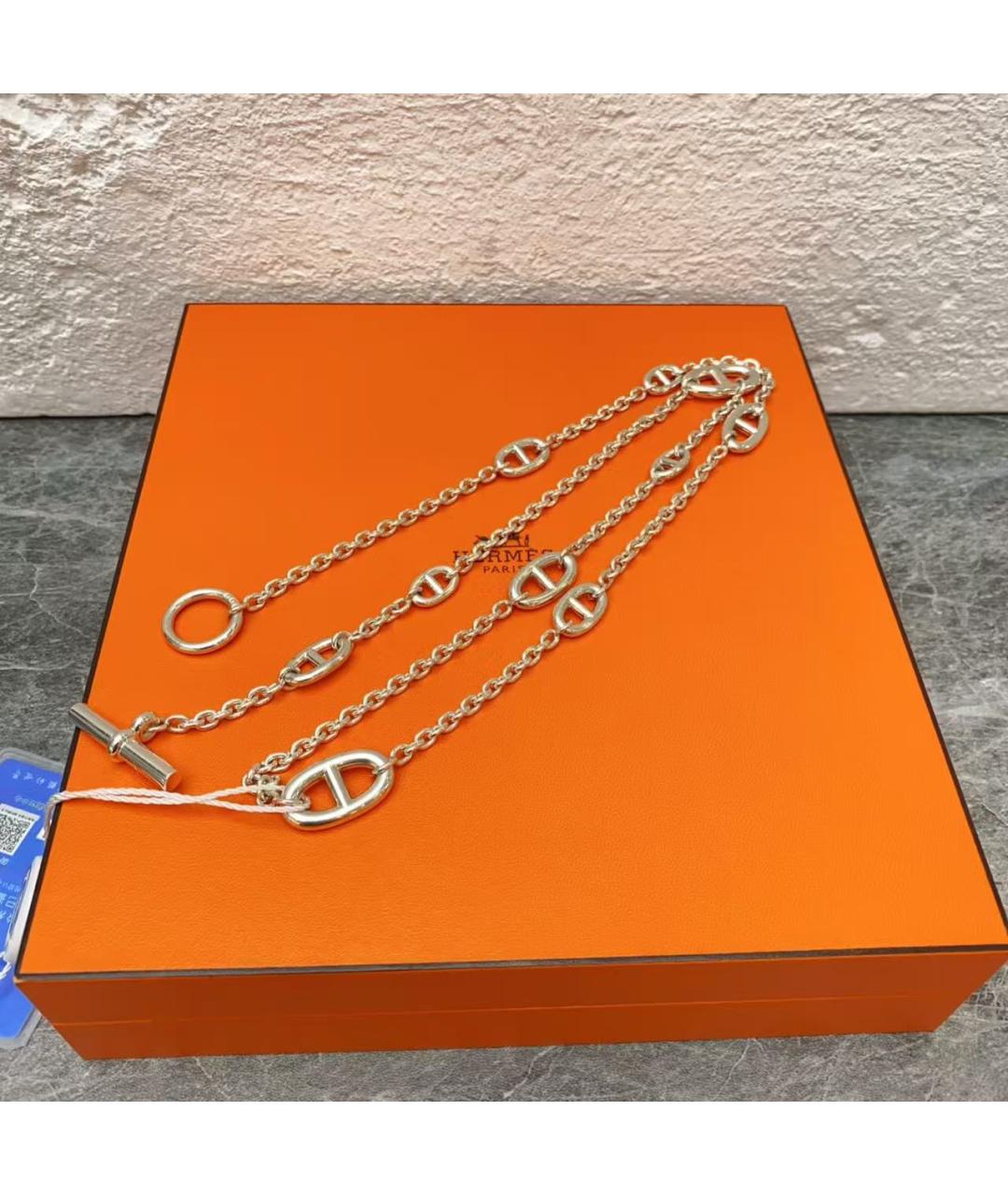 HERMES Серебряное серебряное колье, фото 3