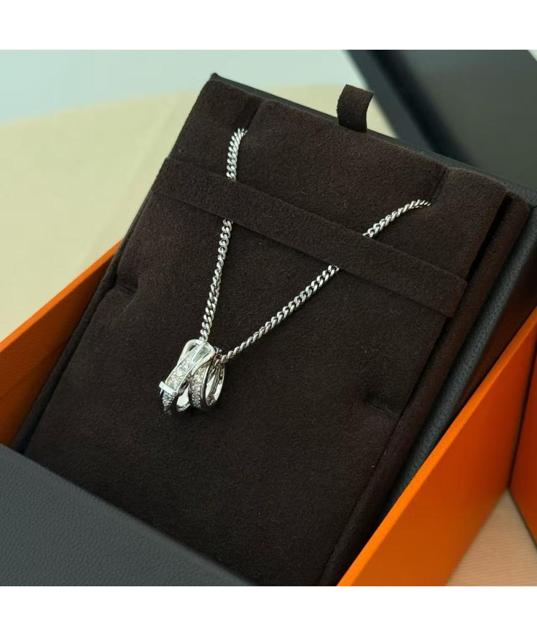 HERMES Серебряное колье из белого золота, фото 7