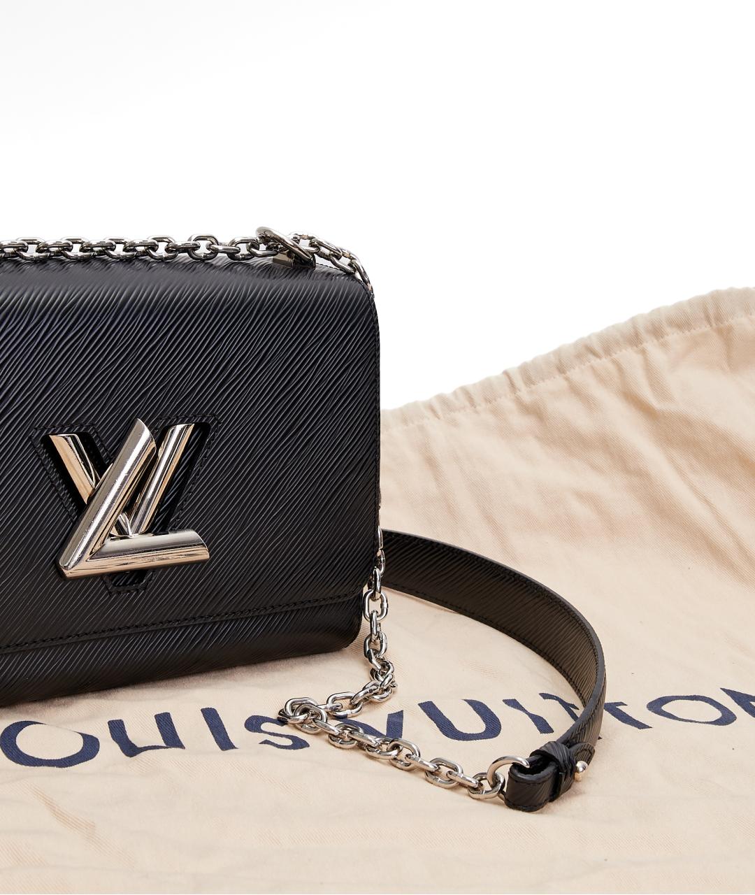 LOUIS VUITTON Черная кожаная сумка через плечо, фото 9