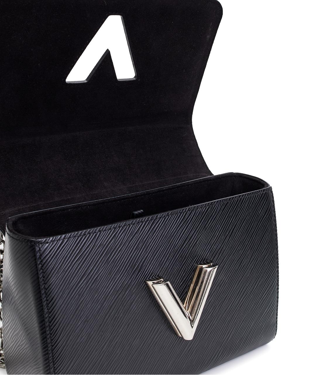 LOUIS VUITTON Черная кожаная сумка через плечо, фото 7