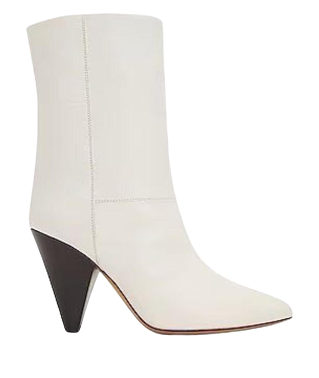 ISABEL MARANT Белые кожаные ботильоны, фото 1