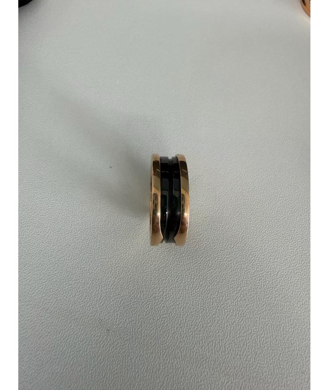 BVLGARI Черное кольцо из розового золота, фото 2