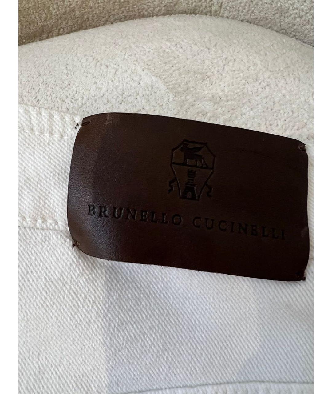 BRUNELLO CUCINELLI Белые джинсы слим, фото 5