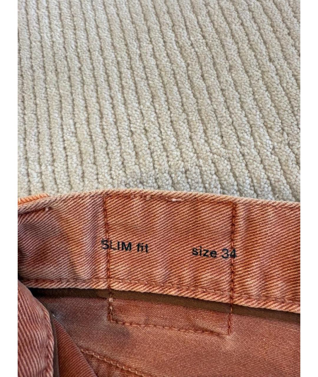 ZEGNA Оранжевые хлопко-эластановые джинсы скинни, фото 4