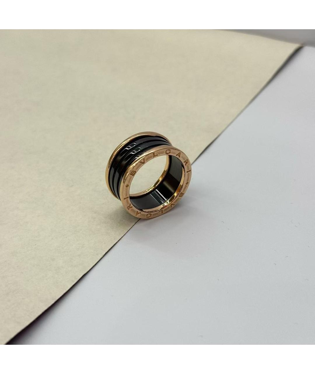 BVLGARI Черное кольцо из розового золота, фото 3