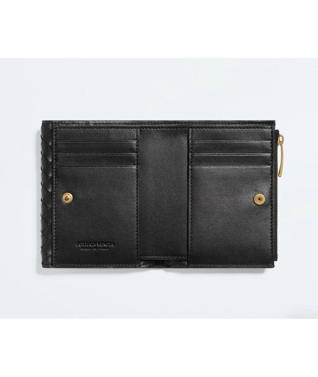 BOTTEGA VENETA Черный кожаный кошелек, фото 4