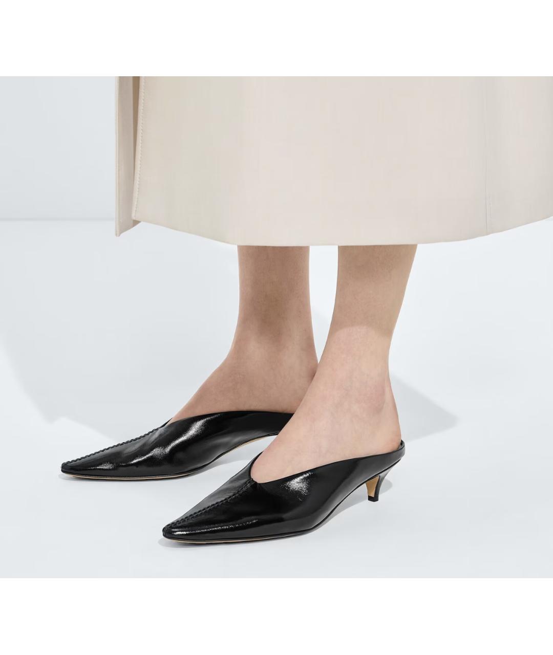 BOTTEGA VENETA Черные кожаные сабо, фото 2