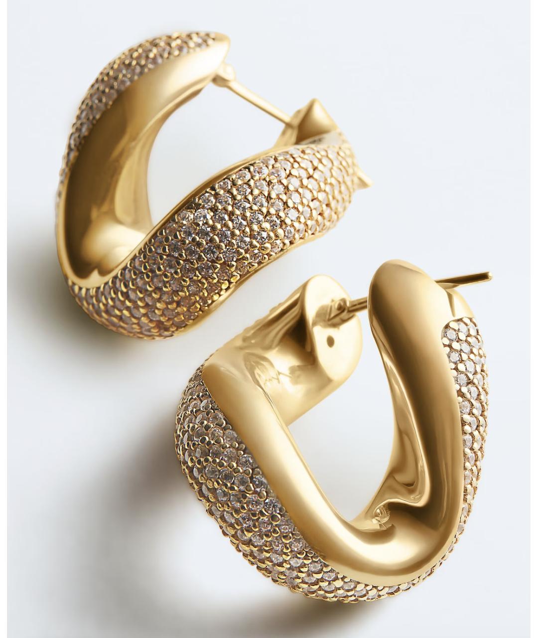 BOTTEGA VENETA Золотые серебряные серьги, фото 4