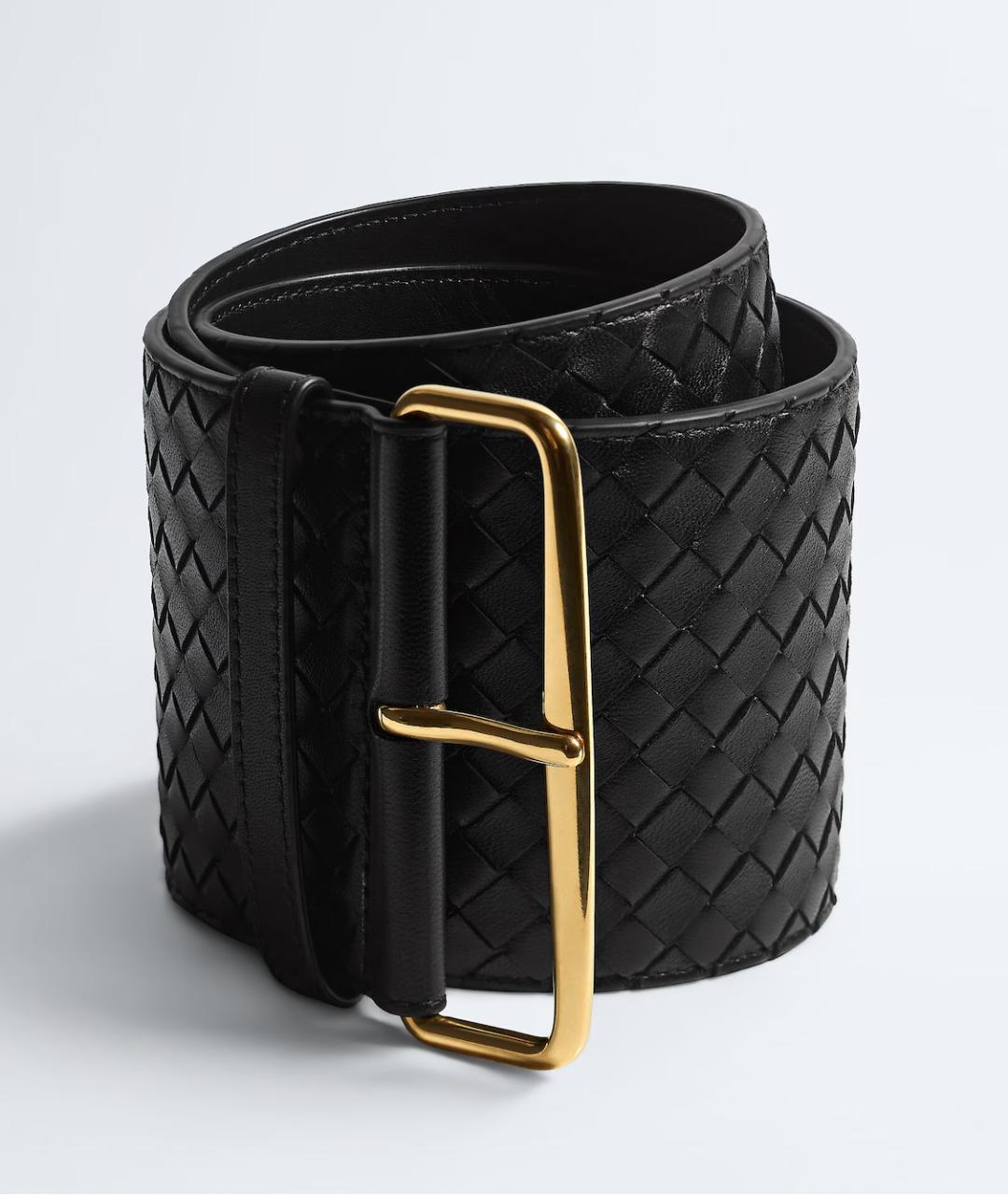 BOTTEGA VENETA Черный кожаный ремень, фото 5