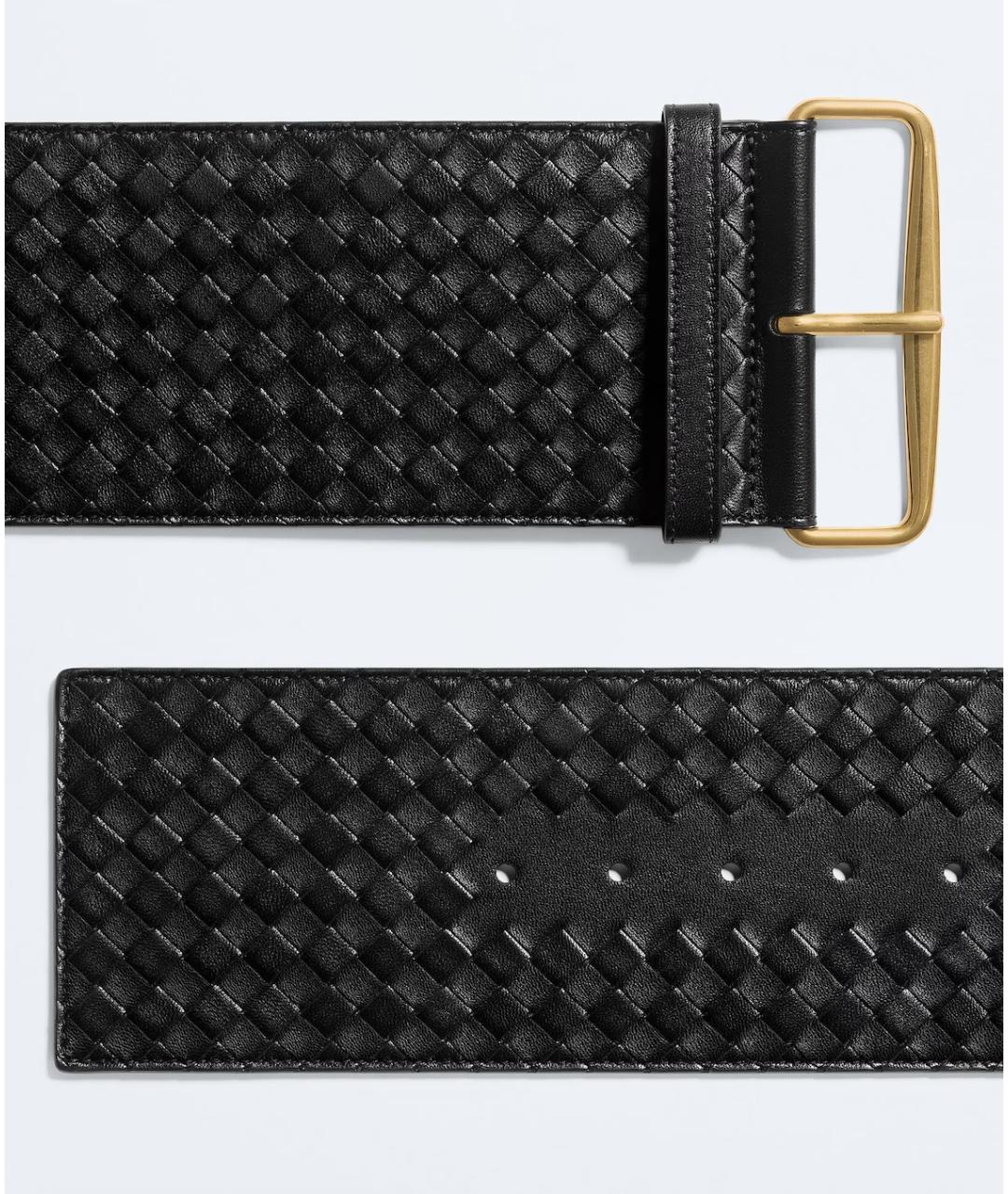 BOTTEGA VENETA Черный кожаный ремень, фото 4