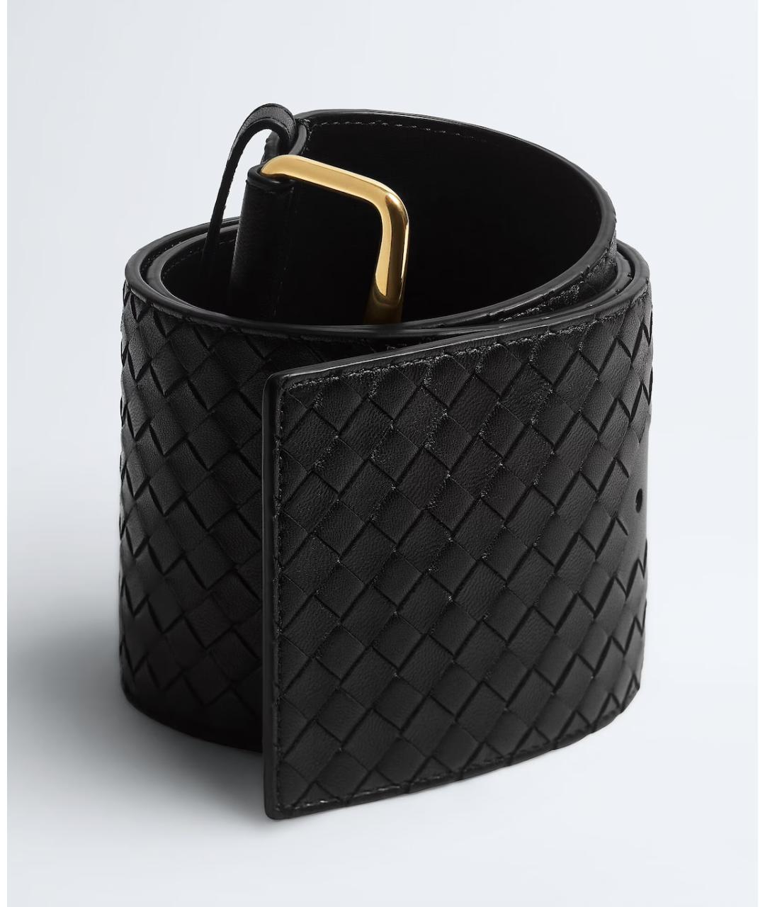 BOTTEGA VENETA Черный кожаный ремень, фото 3
