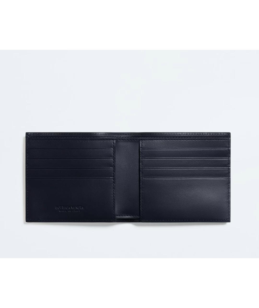 BOTTEGA VENETA Темно-синий кожаный кошелек, фото 2