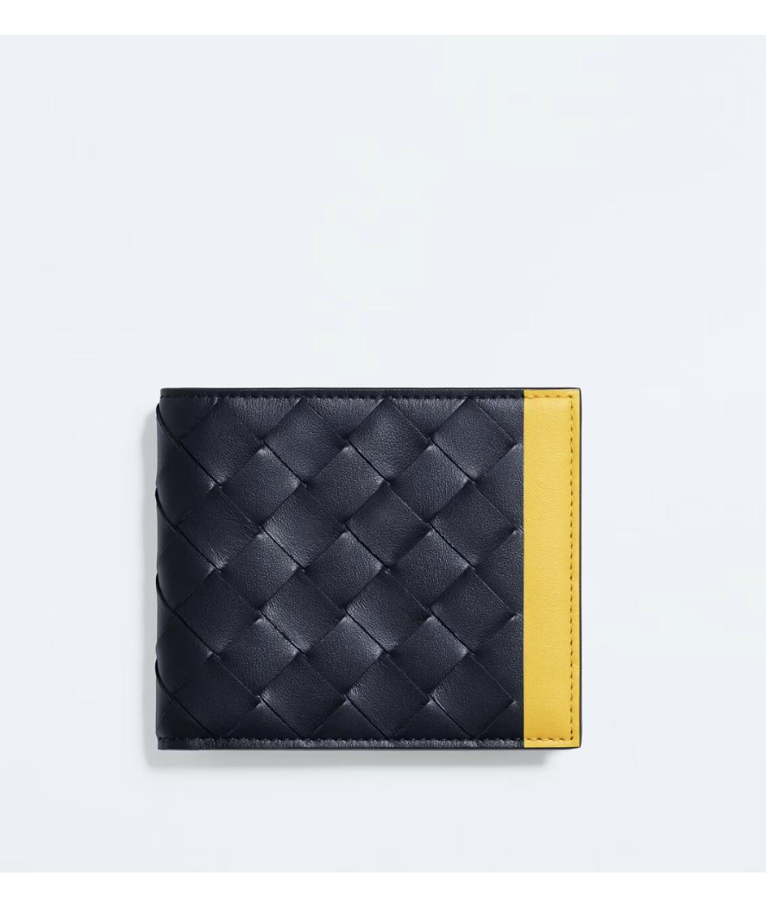 BOTTEGA VENETA Темно-синий кожаный кошелек, фото 4