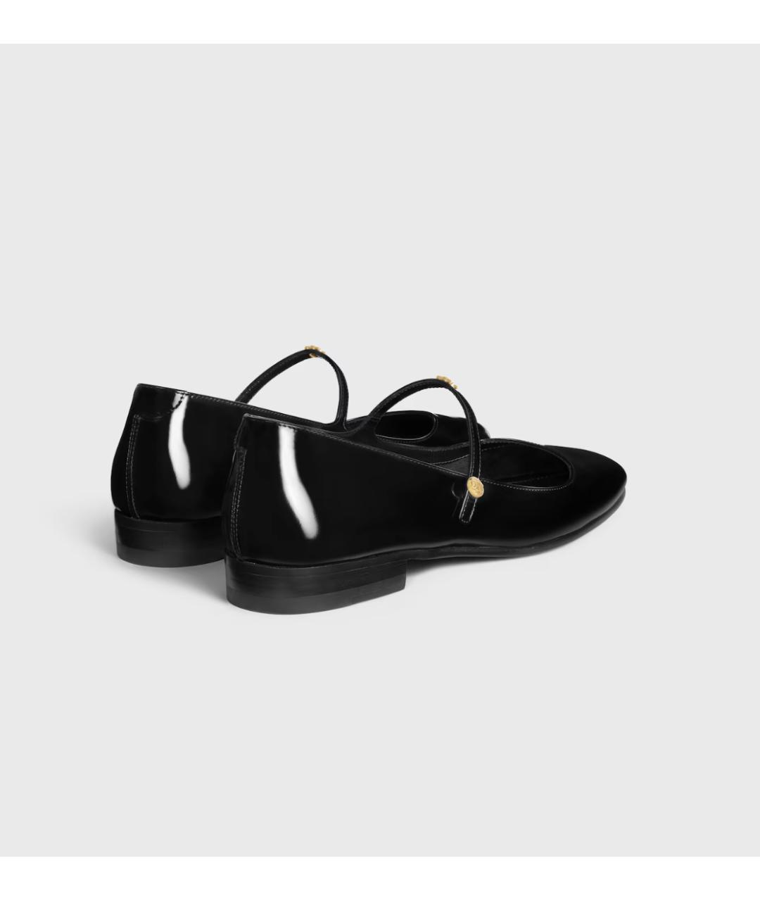 CELINE Черные балетки из лакированной кожи, фото 5
