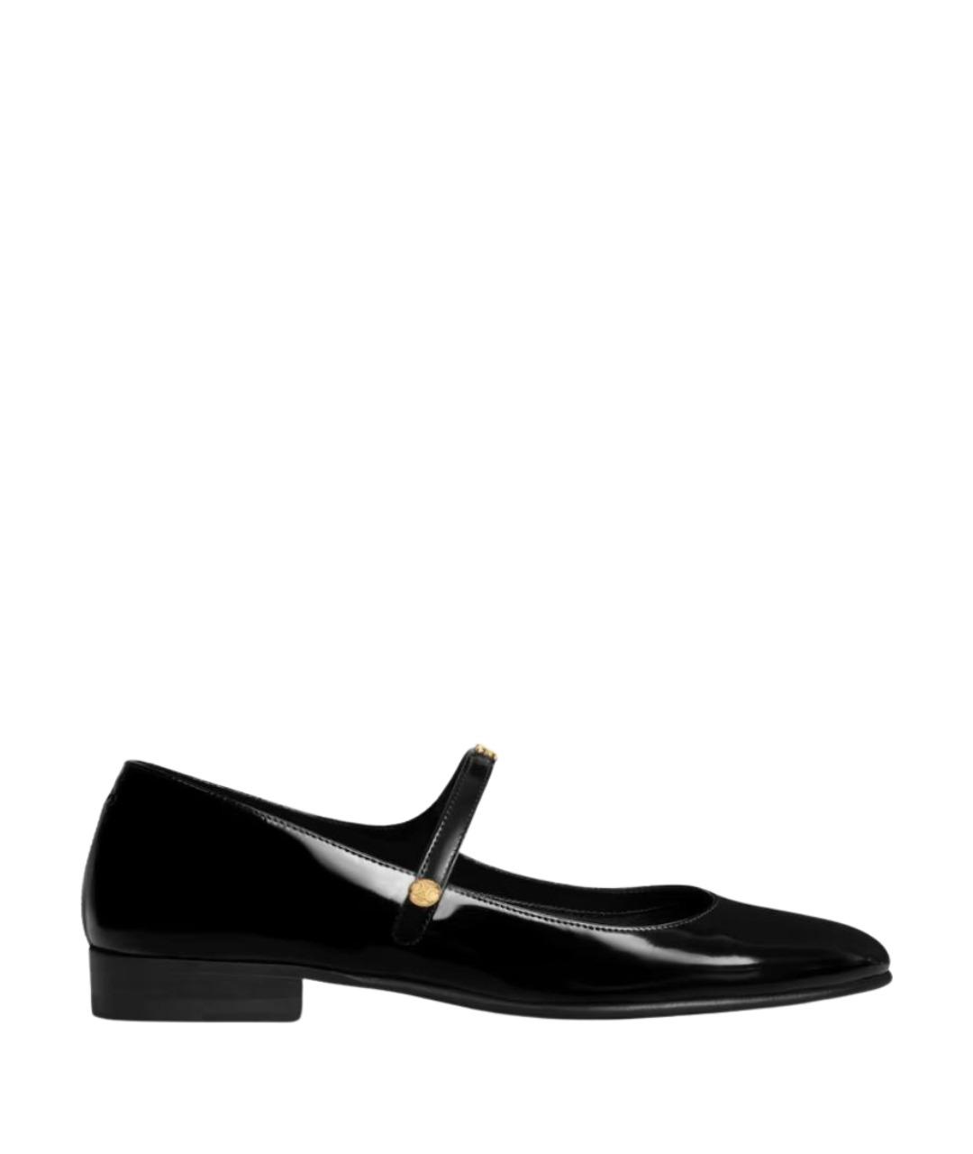 CELINE Черные балетки из лакированной кожи, фото 8