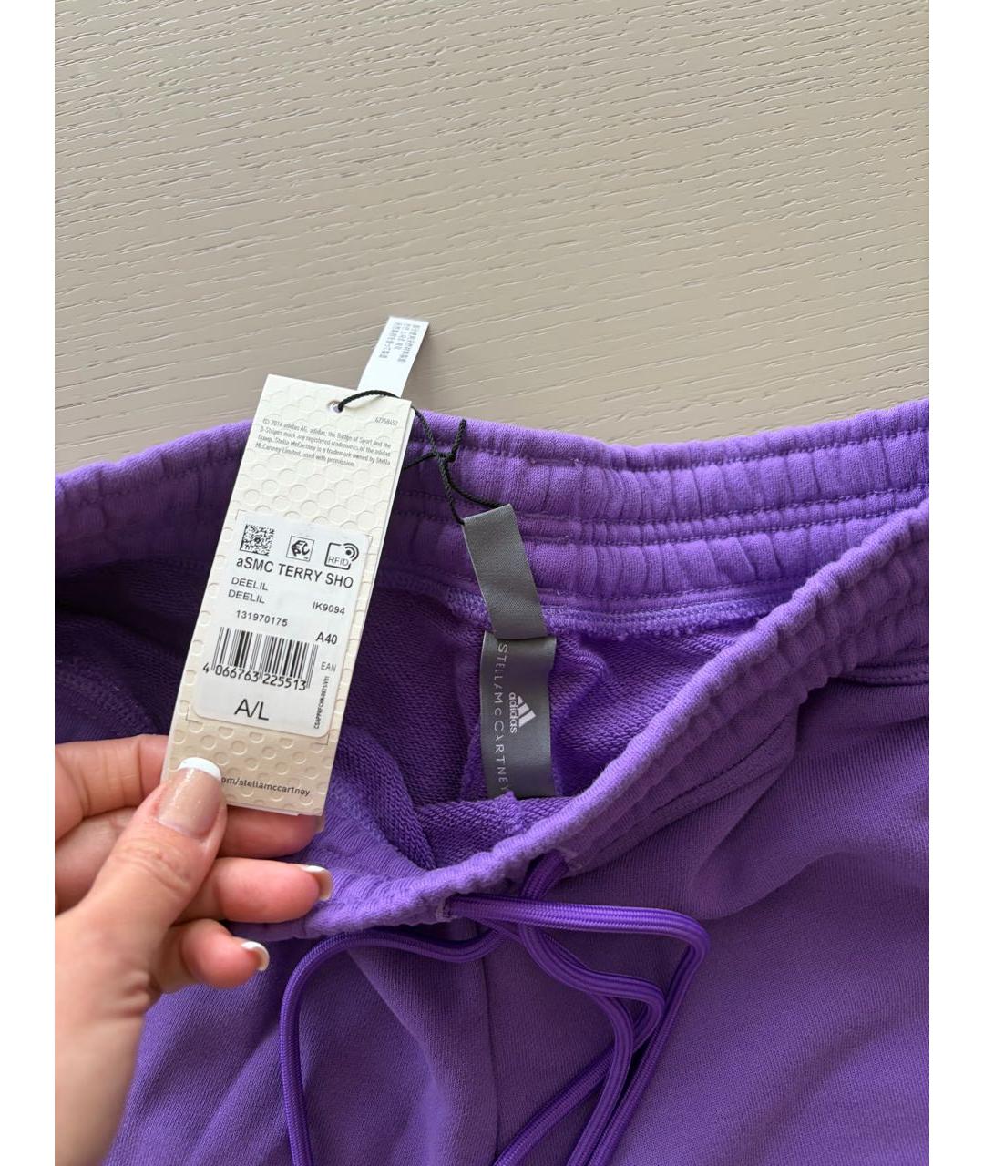 ADIDAS BY STELLA MCCARTNEY Фиолетовые хлопковые шорты, фото 3
