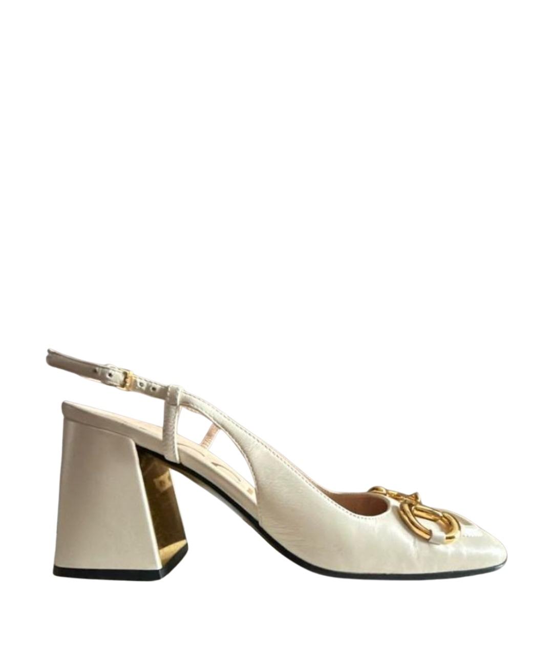 GUCCI Бежевые кожаные туфли, фото 1