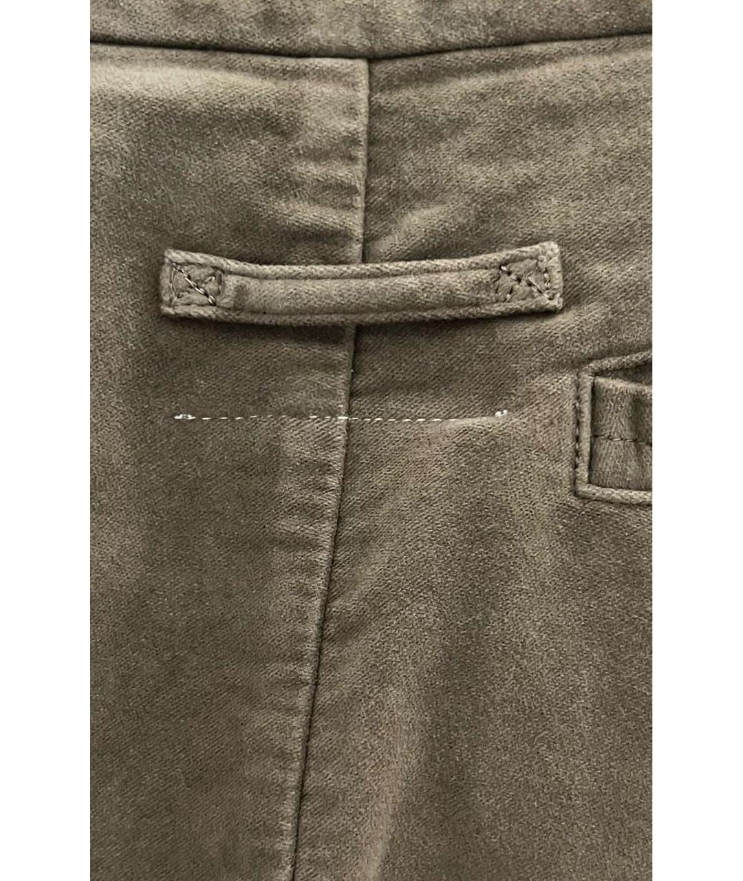 MM6 MAISON MARGIELA Хаки велюровая юбка миди, фото 4