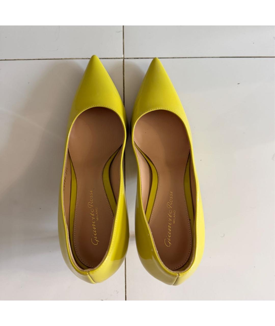 GIANVITO ROSSI Желтые кожаные туфли, фото 3