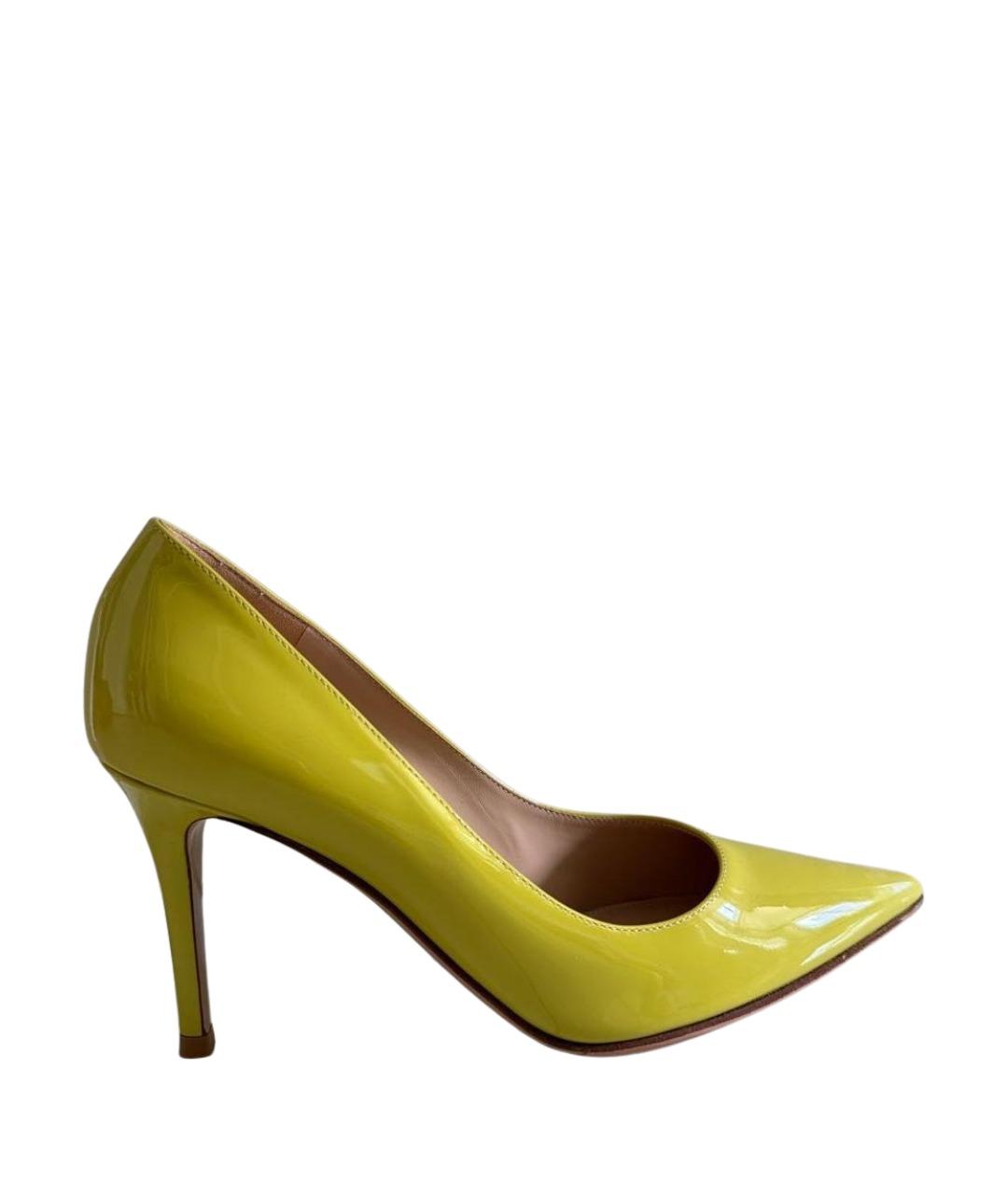GIANVITO ROSSI Желтые кожаные туфли, фото 1