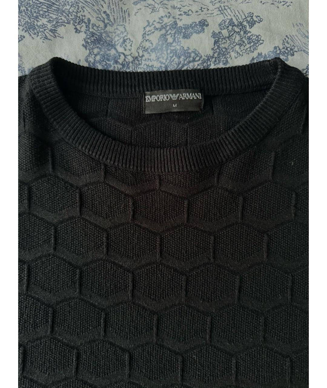 EMPORIO ARMANI Черный шерстяной джемпер / свитер, фото 4