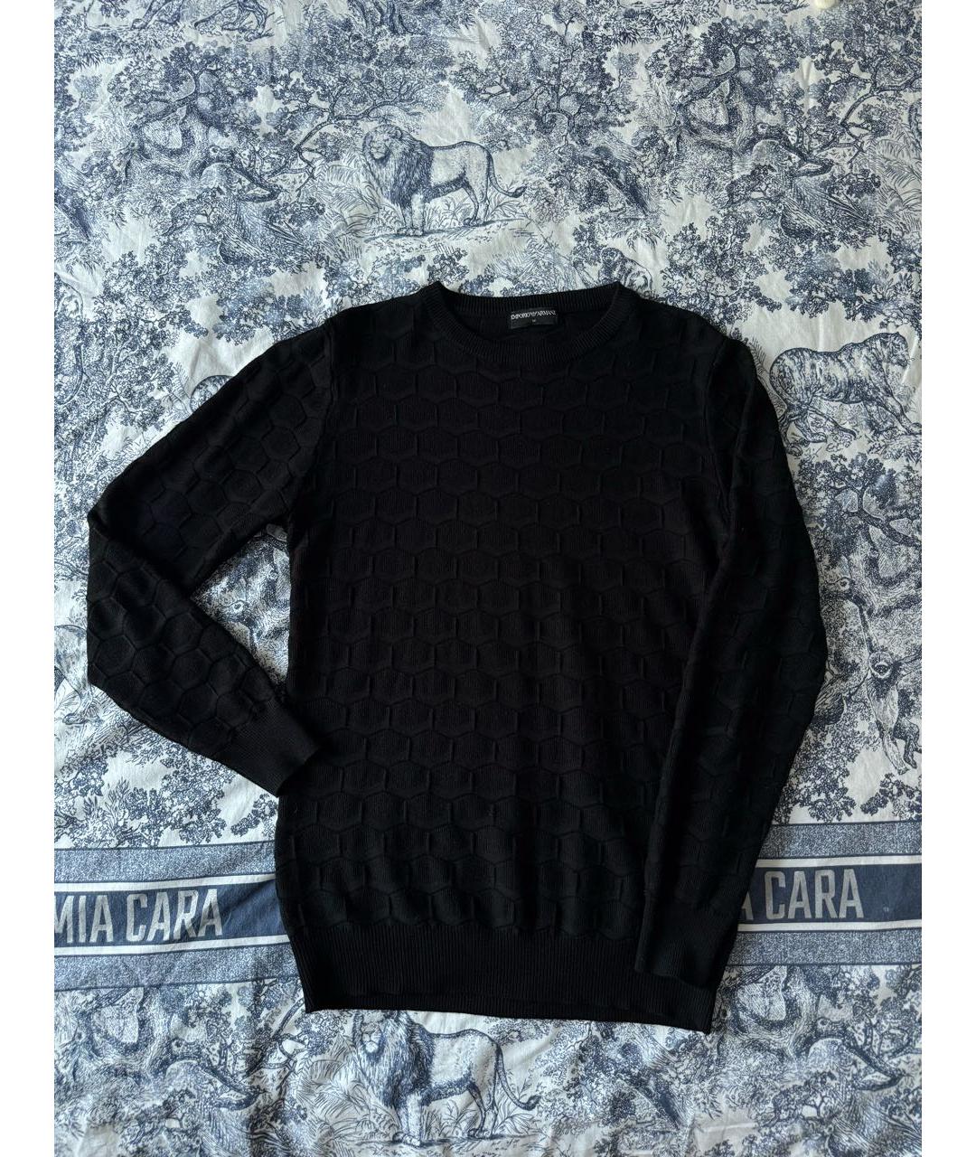 EMPORIO ARMANI Черный шерстяной джемпер / свитер, фото 6