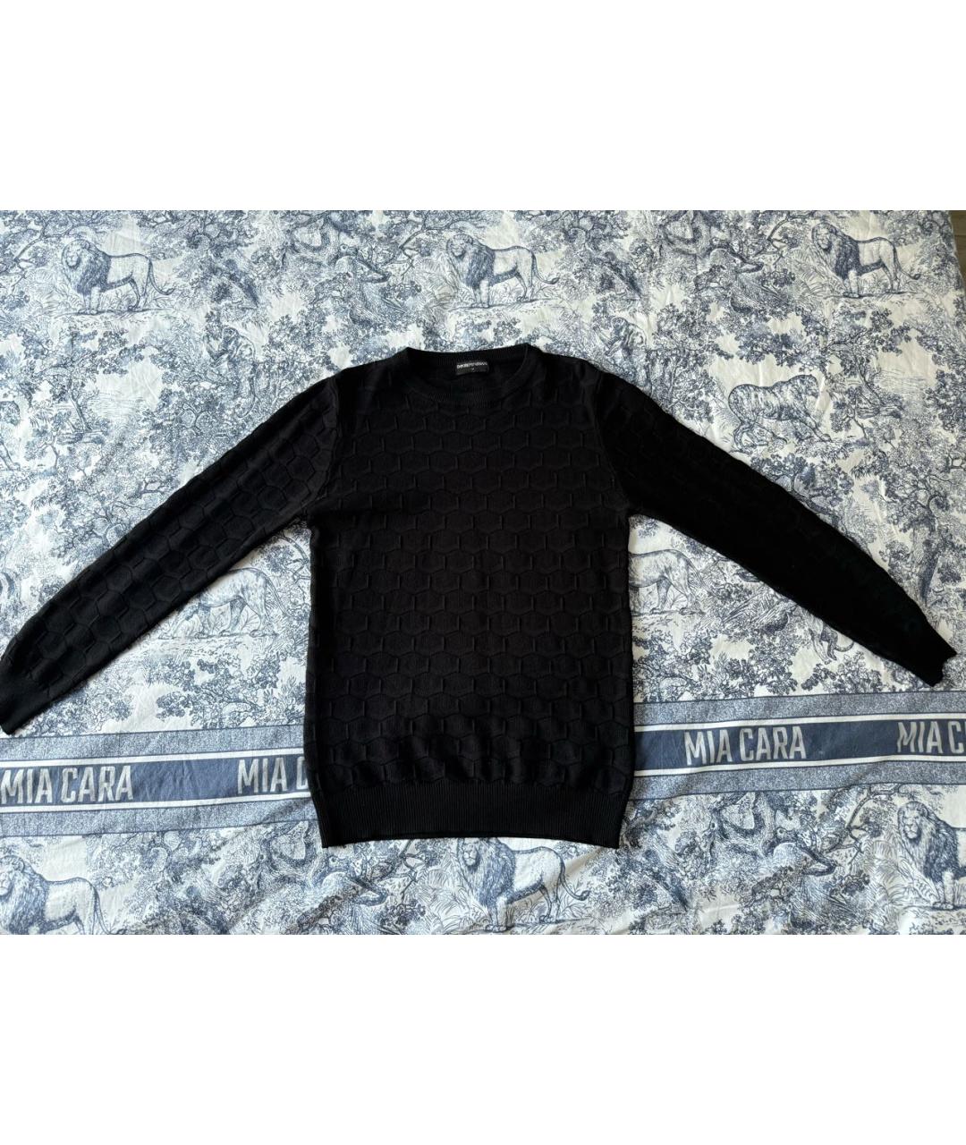 EMPORIO ARMANI Черный шерстяной джемпер / свитер, фото 3