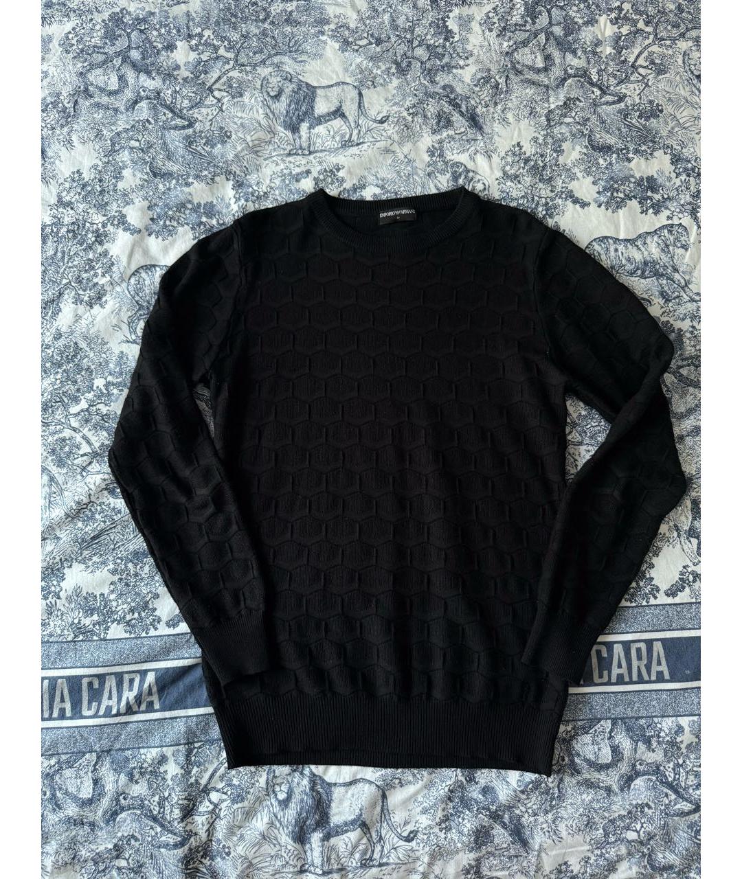EMPORIO ARMANI Черный шерстяной джемпер / свитер, фото 2