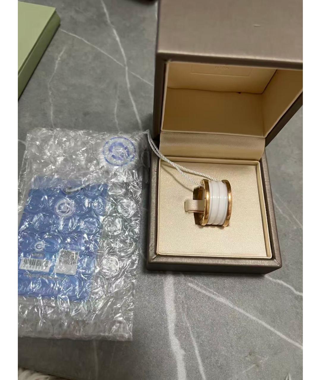 BVLGARI Белое кольцо из розового золота, фото 2