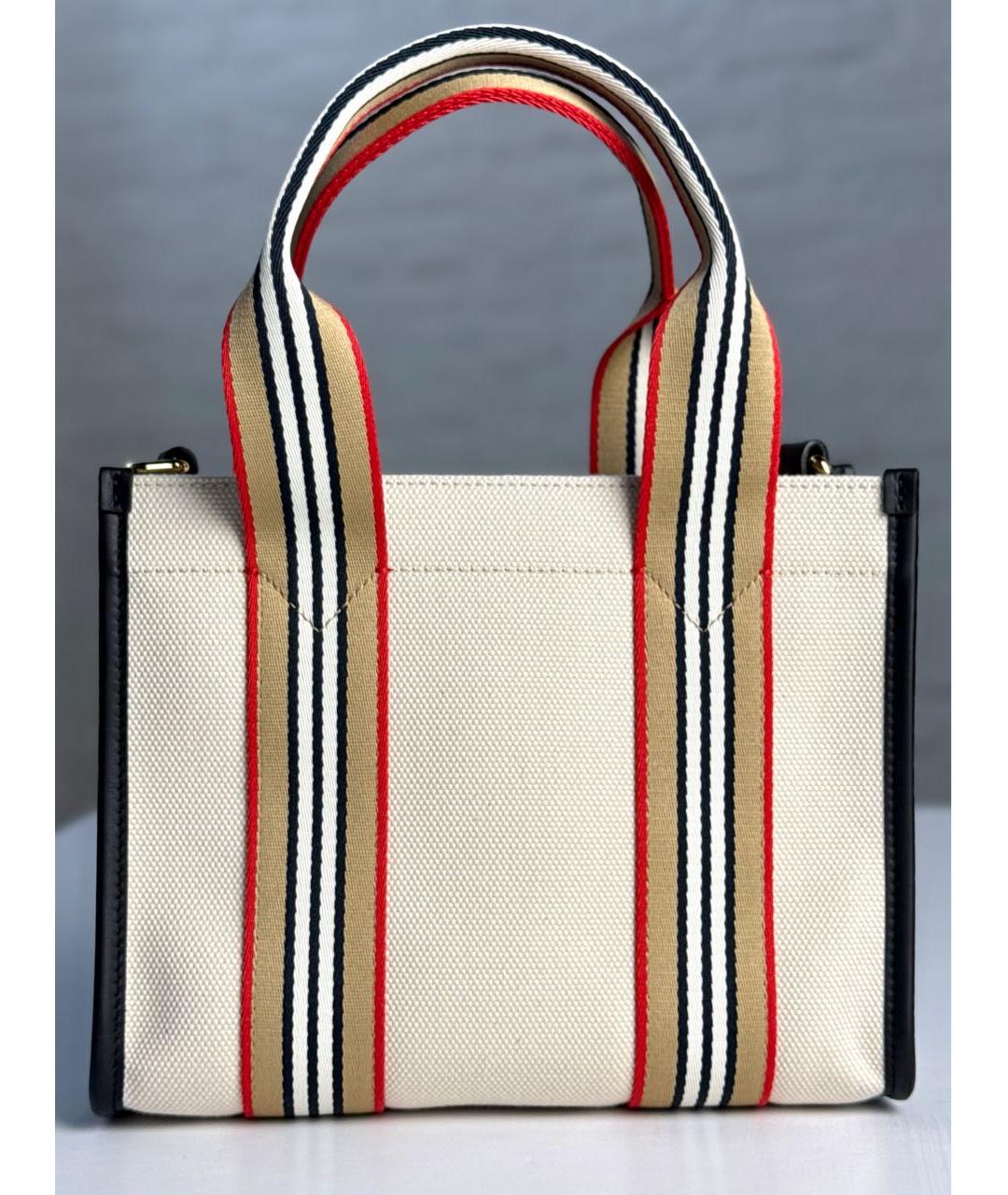 BURBERRY Бежевая тканевая сумка тоут, фото 6
