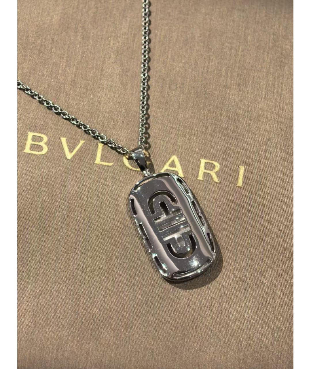 BVLGARI Серебряное колье из белого золота, фото 4