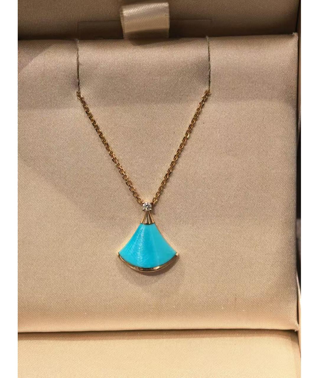 BVLGARI Бирюзовое колье из розового золота, фото 4