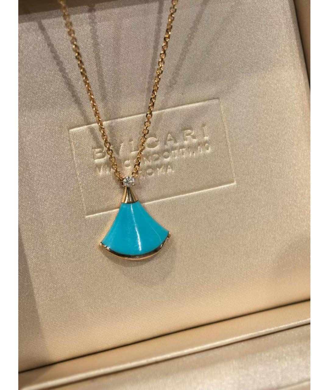 BVLGARI Бирюзовое колье из розового золота, фото 2