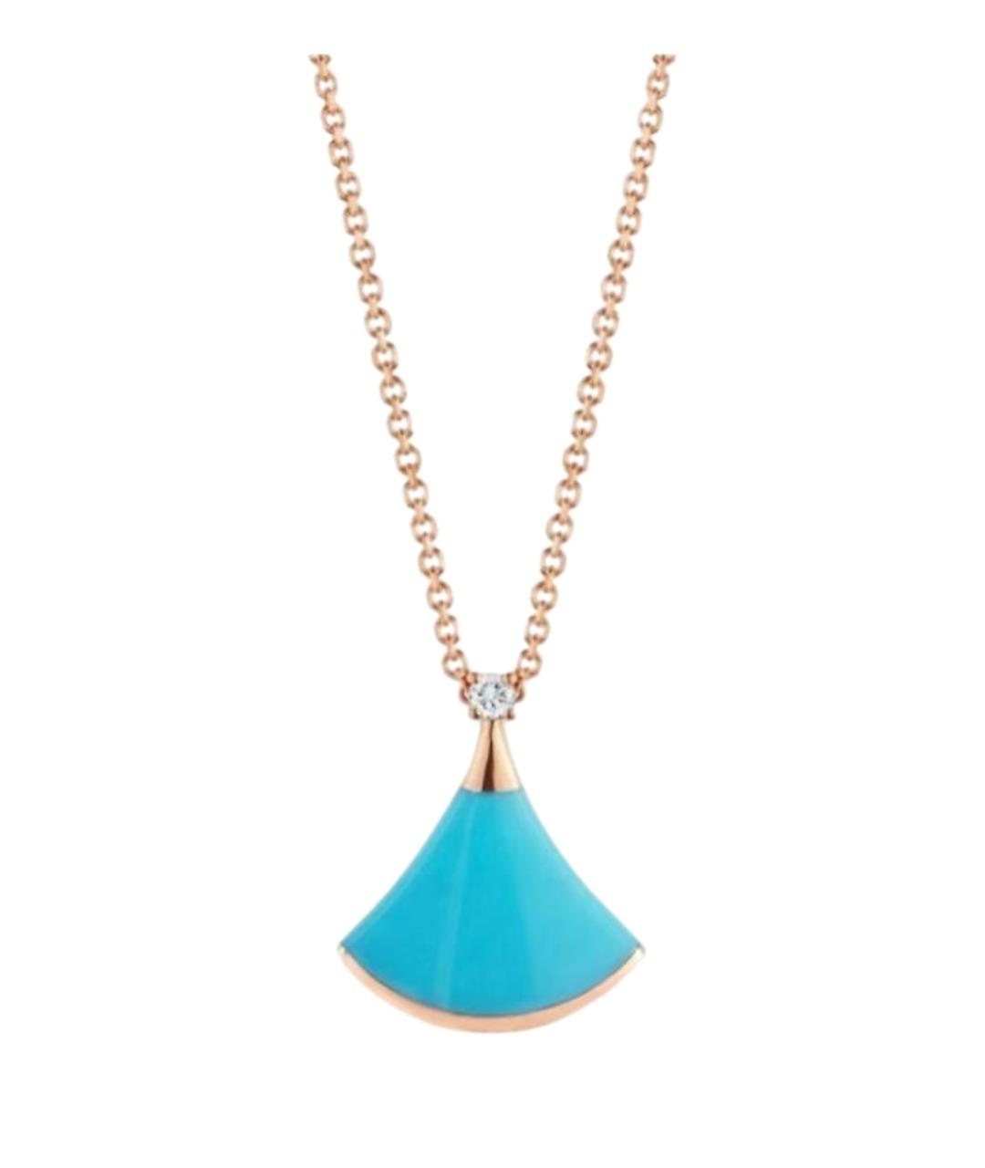 BVLGARI Бирюзовое колье из розового золота, фото 1