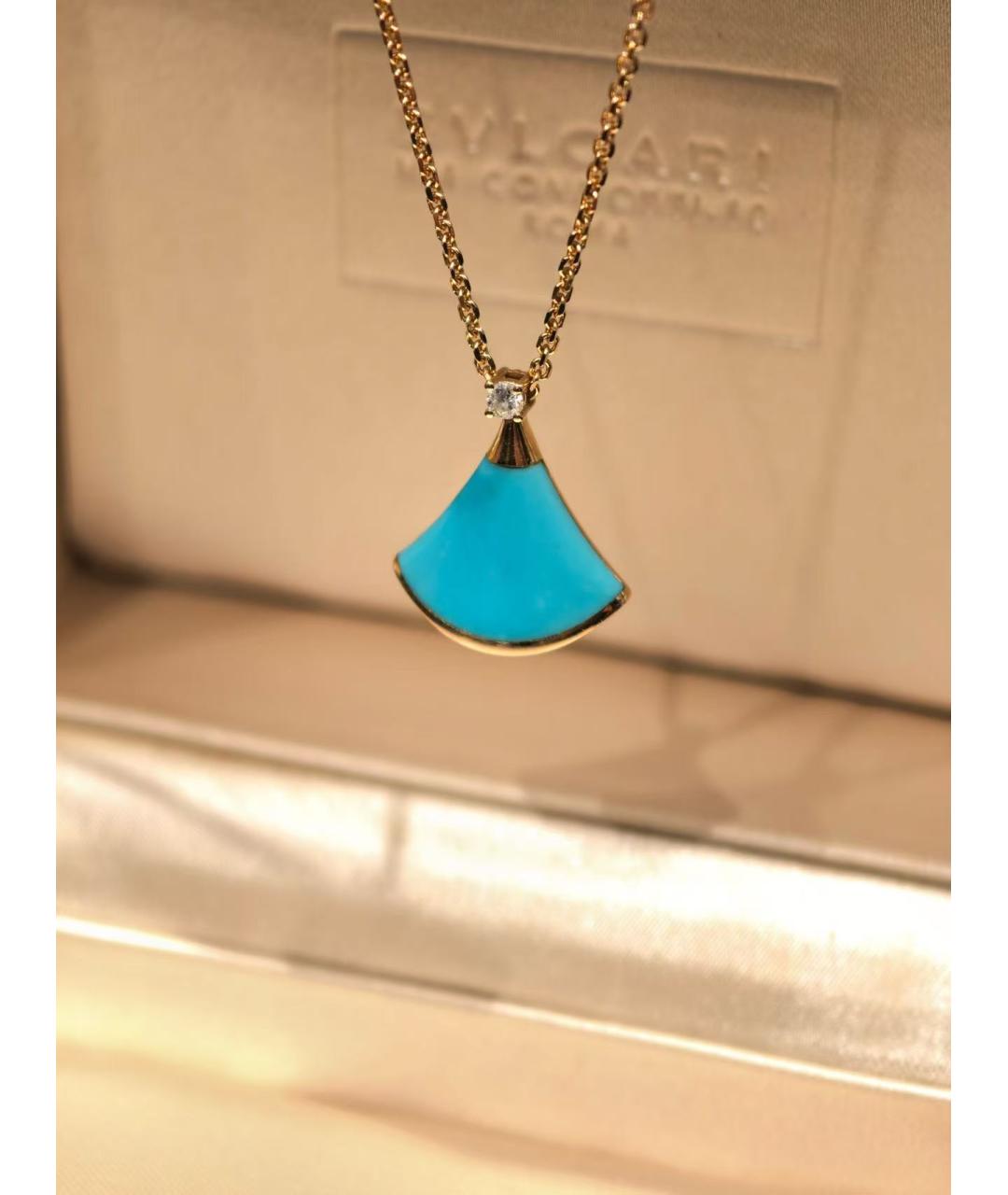 BVLGARI Бирюзовое колье из розового золота, фото 3